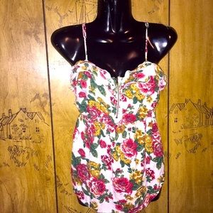 Rose Ruffled Tank Top